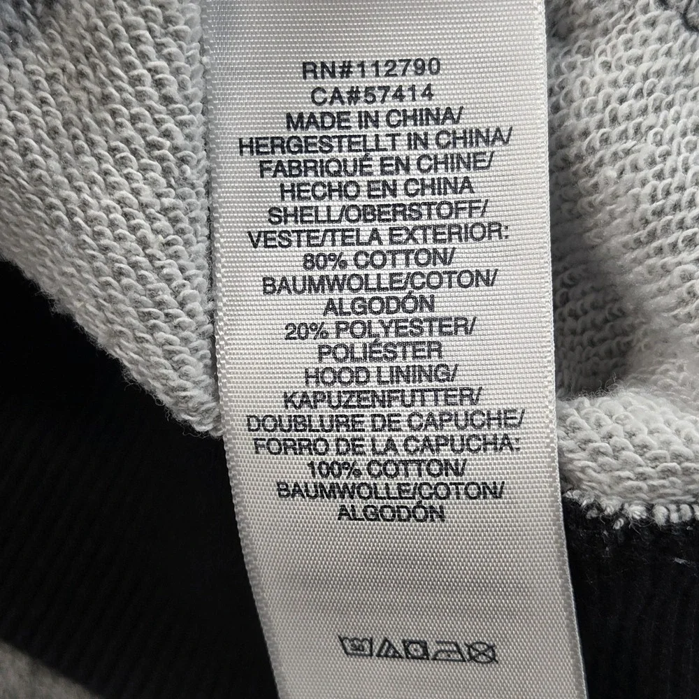 True Religion Hoodie Sweatshirt Mens Large Black Color Block Fleece Pullover